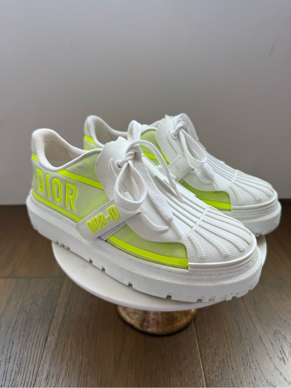 Christian Dior Dior-ID Neon Yellow White Platform Sneakers